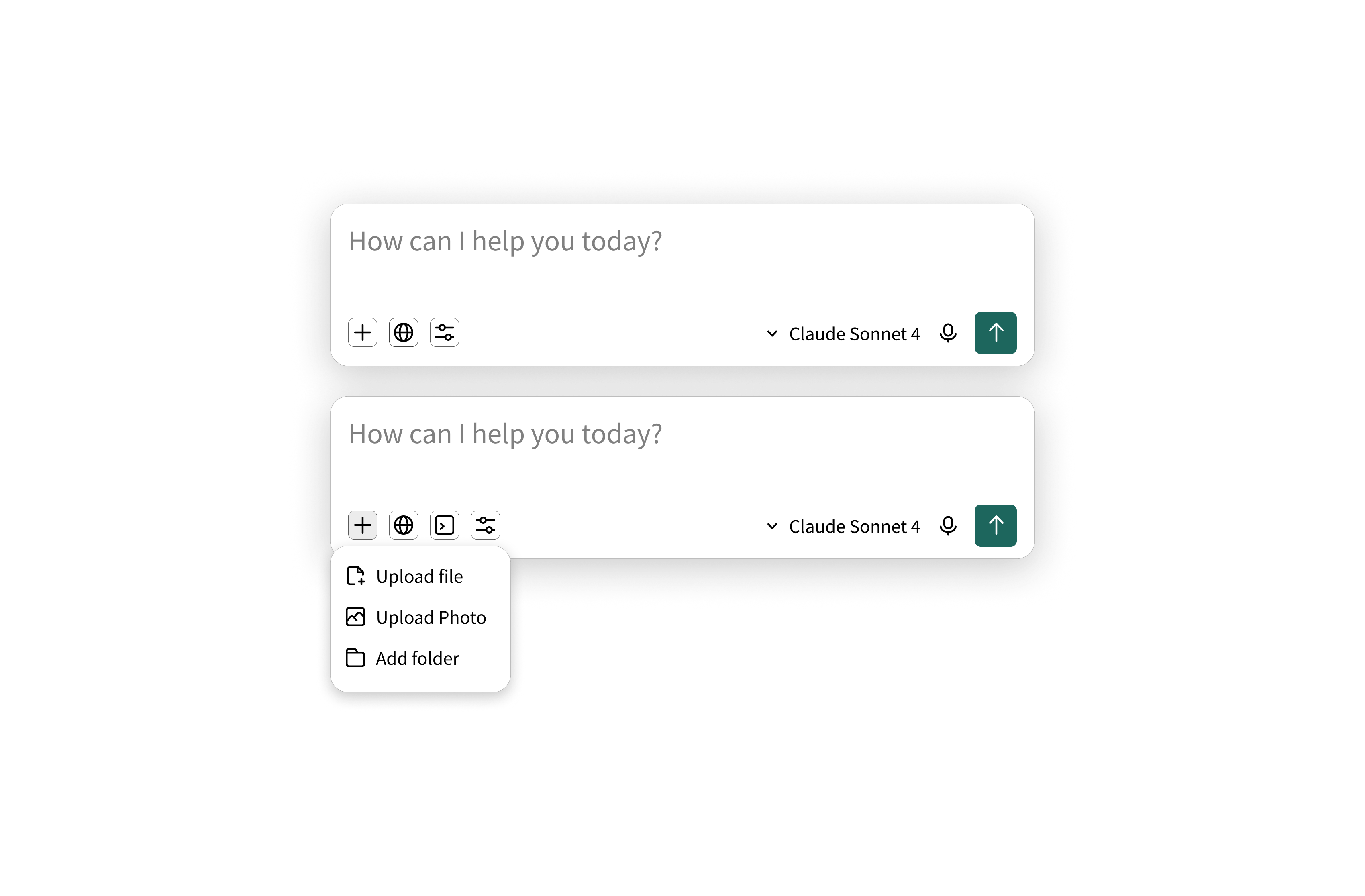 AI Chat Search Input mockup